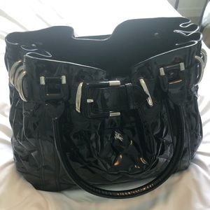 Burberry Patent Leather Quilted Handbag